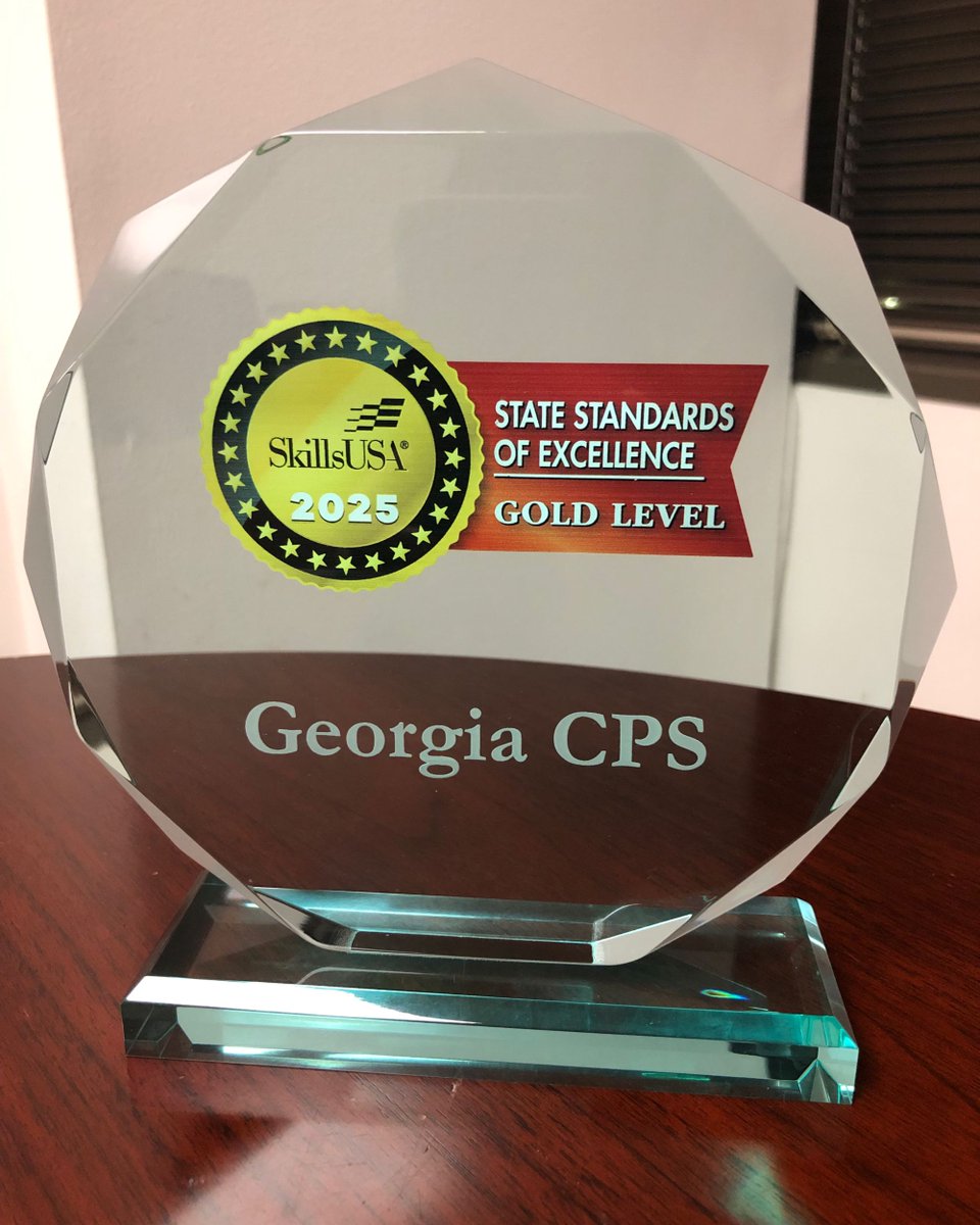 The SkillsUSA Georgia Postsecondary State Association has been awarded a 2025 Gold Level recognition by the national office's State Standards of Excellence program, the highest honor possible for a state association for the 7th year in a row! #skillsusagaps #tcsg