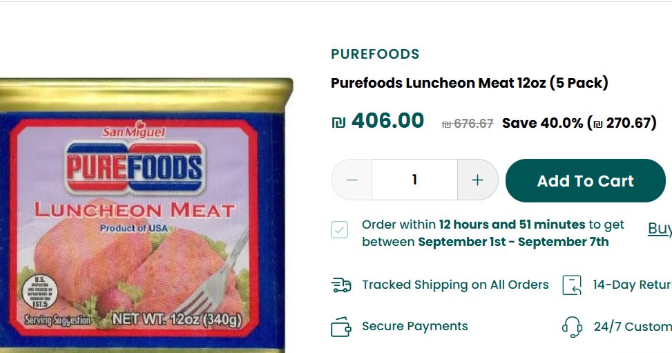 In #Gaza, the price of an 800g package of beef luncheon is 60 shekels.

I couldn't find the same product in Israel, but it would be certainly much more expensive.