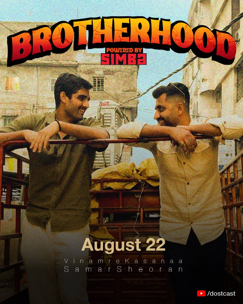 Two best friends. 
One car. 
1600 KMs. 

On the way they rediscover their thirst for life. 

They realise together they can conquer the world. 

This is not a made-up story. This is Brotherhood. 

Episode 1 comes out on August 22nd on YT. 

<a href="/samarsheoran/">Samar Sheoran</a>