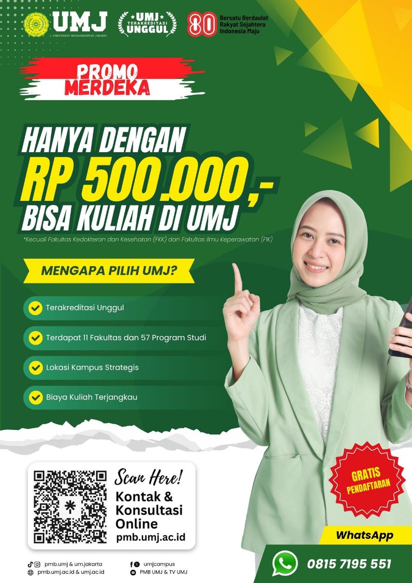 rinsakura88's tweet photo. Lama tak membuka twitter semenjak namanya ganti X. Promosi saja deh.. Bagi yang sedang memilih tempat kuliah yuk kuliah di UMJ saja. https://t.co/lHtcpGdYYY