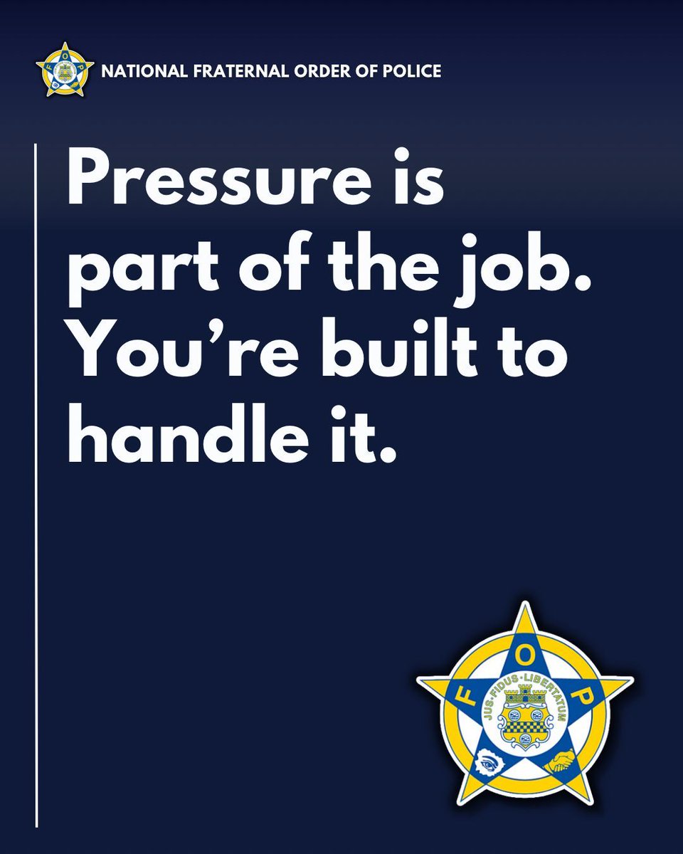 GLFOP's tweet photo. Pressure is part of the job. You’re built to handle it.
#StaySteady #PolicePurpose #FOPProud #ServeAndProtect #StandFirm https://t.co/4pcCav2dph