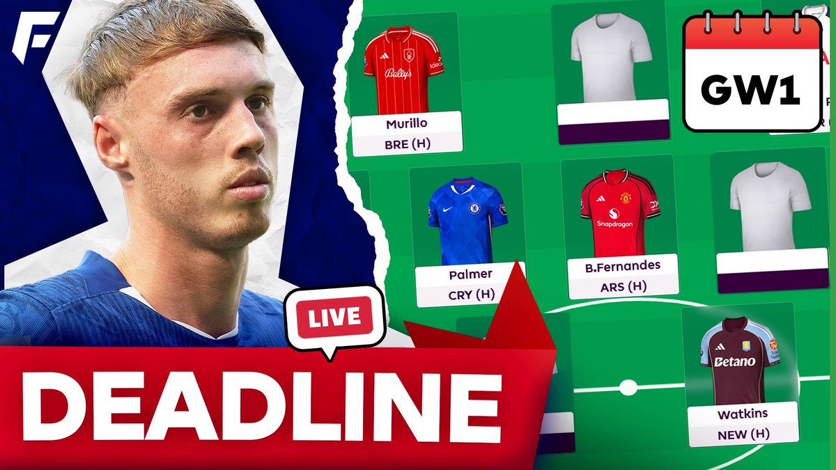LIVE all the way until the deadline! 🎙️ 
youtube.com/live/DO0niYFMt… 

Giving away a load of Focal app season memberships and running through my final team. 🔒
