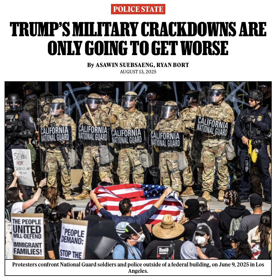 L.A. and D.C. are only the beginning, as the president’s team has been drawing up plans to unleash federal forces in other Democratic strongholds. 

Story: rollingstone.com/politics/polit…