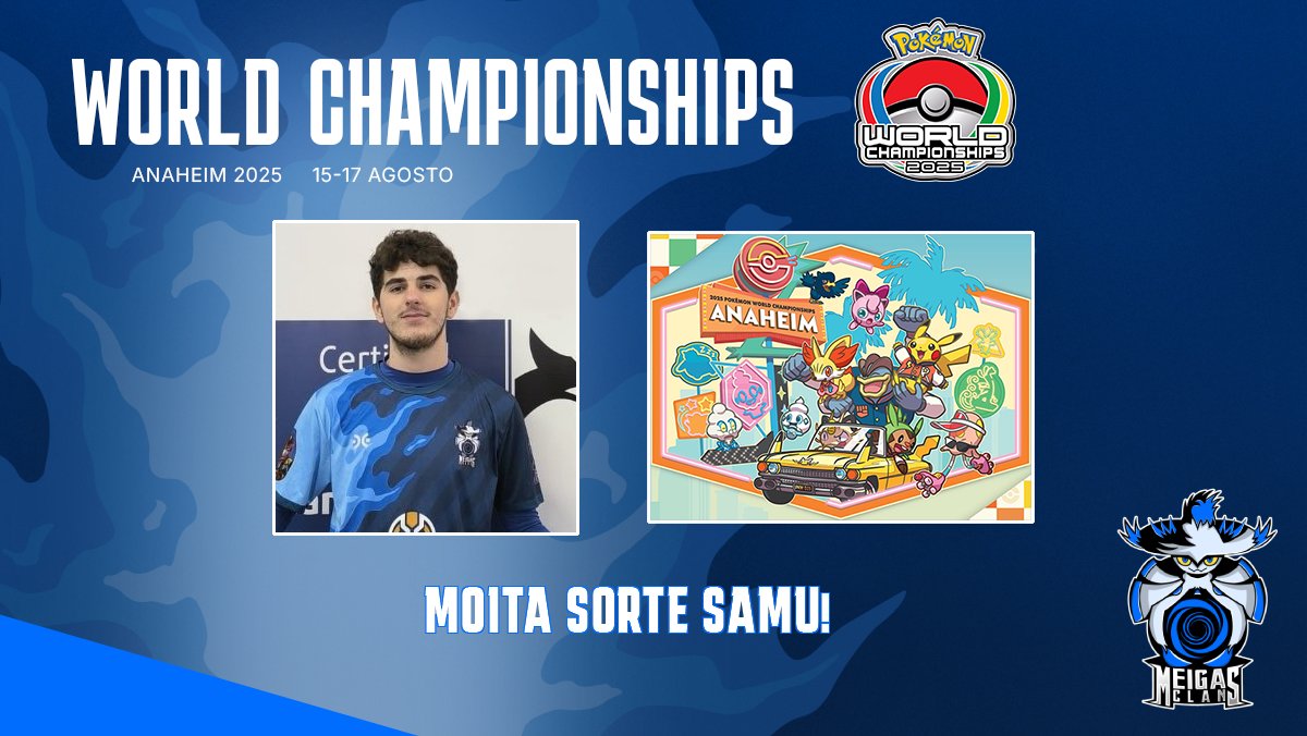 💙🤍Meigas Clan🤍💙🔮 (@meigasclan) on Twitter photo De Arteixo para o mundo 🌍
En poucas horas comeza o mundial de Pokémon 2025 en Anaheim, e o noso xogador <a href="/SamuVGC_/">Samuel Pereira</a> vai dalo todo na categoría de Pokémon VGC.
Forza e honor, todos os teus compañeiros apoiamoste dende Galicia 🙌🙌🙌 De Arteixo para o mundo 🌍
En poucas horas comeza o mundial de Pokémon 2025 en Anaheim, e o noso xogador <a href="/SamuVGC_/">Samuel Pereira</a> vai dalo todo na categoría de Pokémon VGC.
Forza e honor, todos os teus compañeiros apoiamoste dende Galicia 🙌🙌🙌