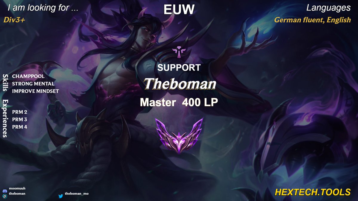 Guess who's back? 🤪
After a "small" hiatus, I'm ready to compete again.
Looking primarily for a spot in PL Div3+ 

Motivated, experienced and hungry to win.

feel free to contact me on x or on discord: moomuuh

<a href="/lft_prm/">LFT PRM</a>