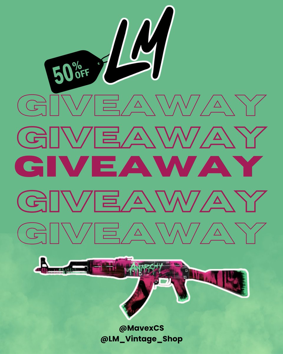 MaveX (@mavexcs) on Twitter photo .@LM_Vintage_Shop and me are hosting a Giveaway!
 AK Neon Revolution + 50% LM Vintage Voucher
 🔥Requirements:
☑️Follow <a href="/MavexCS/">MaveX</a> + <a href="/lm_vintage_shop/">LM VINTAGE</a> 
☑️Retweet + Like
☑️Tag 2 Friends
  Rolling in 8 days. Goodluck🔥
#CS2 #CSGOGiveaway #cs2giveaways #Giveaway #GIVEAWAYS .@LM_Vintage_Shop and me are hosting a Giveaway!
 AK Neon Revolution + 50% LM Vintage Voucher
 🔥Requirements:
☑️Follow <a href="/MavexCS/">MaveX</a> + <a href="/lm_vintage_shop/">LM VINTAGE</a> 
☑️Retweet + Like
☑️Tag 2 Friends
  Rolling in 8 days. Goodluck🔥
#CS2 #CSGOGiveaway #cs2giveaways #Giveaway #GIVEAWAYS