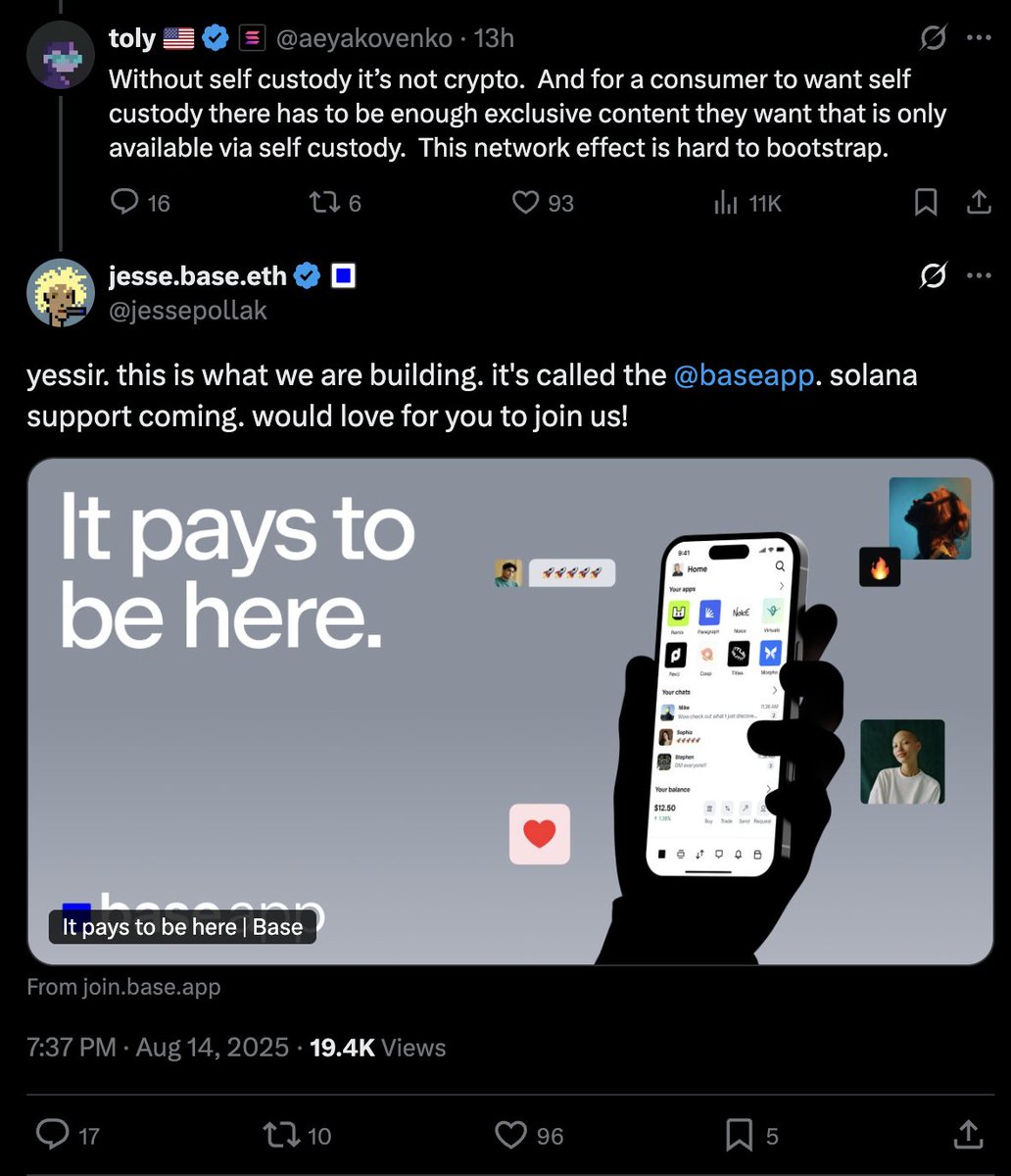 base's tweet image. this is what we are building.

it&apos;s called the @baseapp.