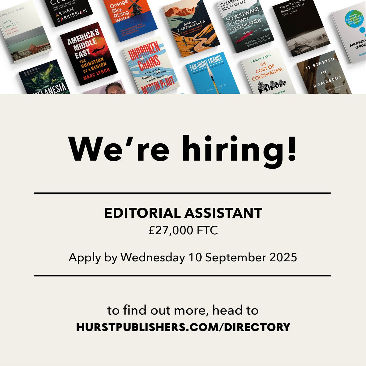 📢 We’re hiring an editorial assistant!

This is an entry-level opportunity for a diligent and enthusiastic team-player with strong writing skills and a demonstrable interest in global affairs.

Find out more &amp; apply ➡️ tinyurl.com/bdv463pv