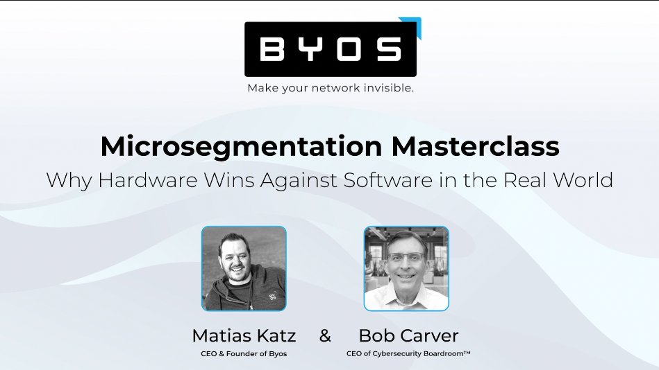 cybersecboardrm's tweet image. Why Hardware Wins Against Software in the Real World of Microsegmentation. An Interview with BYOS CEO Matias Katz
youtu.be/VjYqisWGMf4 #CyberSecurity #Microsegmentation #LegacySystems #ZeroTrust #NetworkSecurity #FIPS140-2 #IoT #OTSecurity #CriticalInfrastructure
