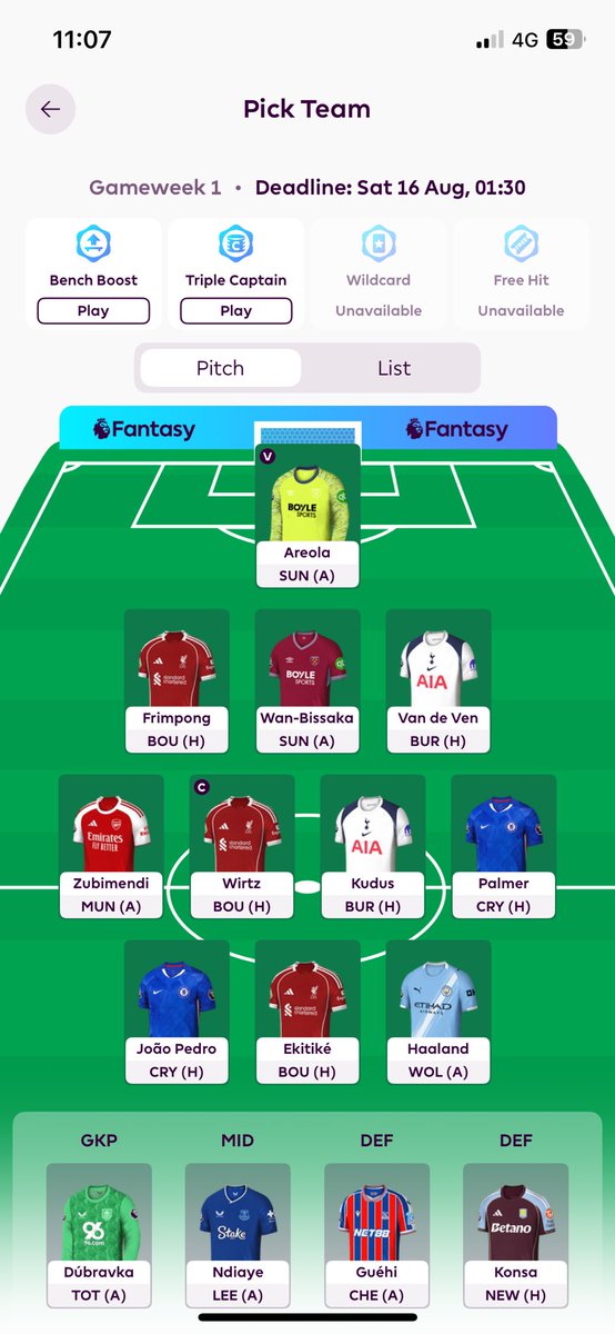 Baharom93's tweet photo. Let’s go FPL 25/26
#fpldraft
#epl
#Gameweek1 https://t.co/ZztJLGuCi2