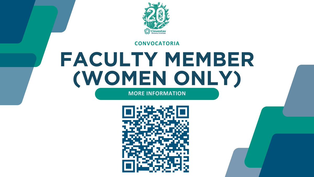 uga_langebio's tweet photo. 🚨Faculty Position Open🚨
👩‍🔬Principal Investigator/Faculty Member (Women only) @uga_langebio at @cinvestav is seeking outstanding women scientists to join its academic team.
📅 Priority given to applications received before November 1, 2025.
#20AñosUGA #OrgulloCinvestav https://t.co/bRAsab36Cb
