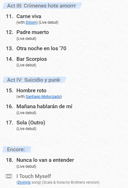 RockAndWorkOK's tweet photo. 📜 #Setlist de @blairbladdee en el Teatro Vorterix.
Invitados: Dillom y Santiago Motorizado. https://t.co/iEuOdCdX9K