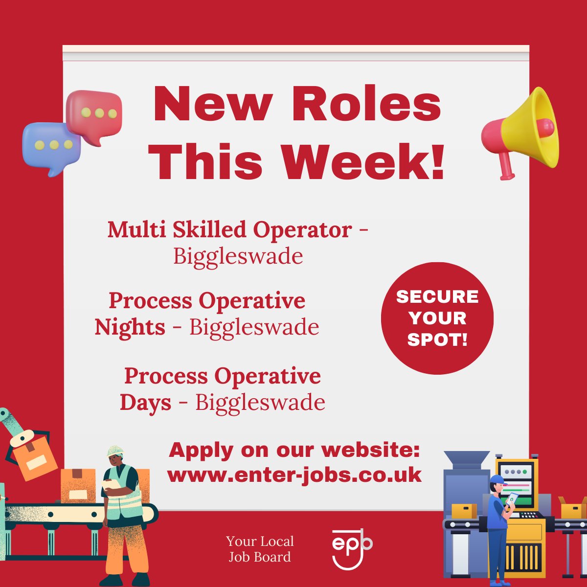 EnterJobs's tweet image. 💼 Find your next role today — apply now at enter-jobs.co.uk!

#FoodManufacturing #ManufacturingJobs #FactoryWork #ProductionOperator #FoodIndustryJobs #ManufacturingCareers #FoodProduction #OperatorJobs #ProductionJobs #processoperatives #biggleswade #bedfordshire