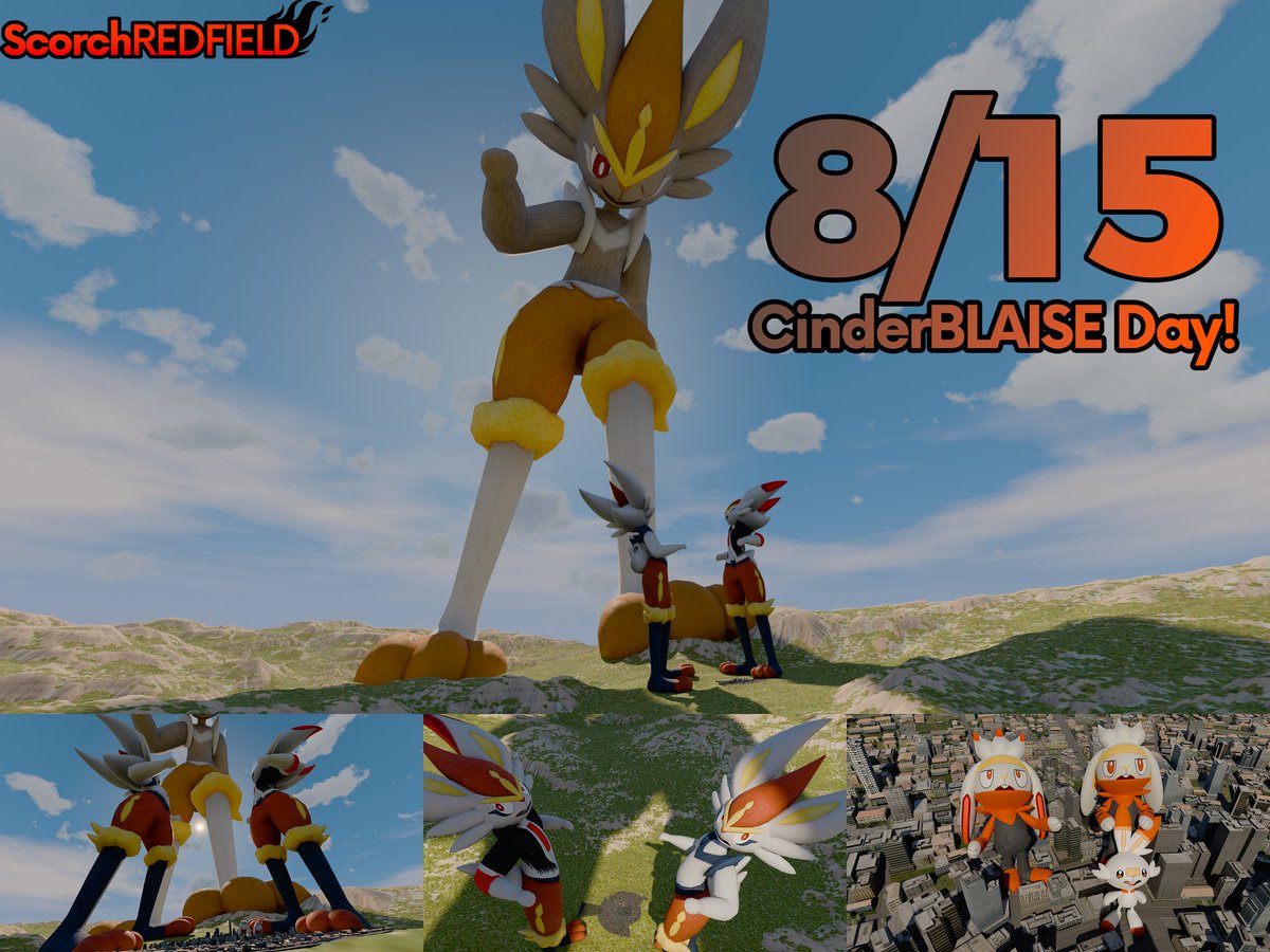 Happy #CinderaceDay!
Here's a two-part special featuring Cindy, Scarlett, and... Blaise?!

#macrofurry #sfwgt #sizetwt #b3d