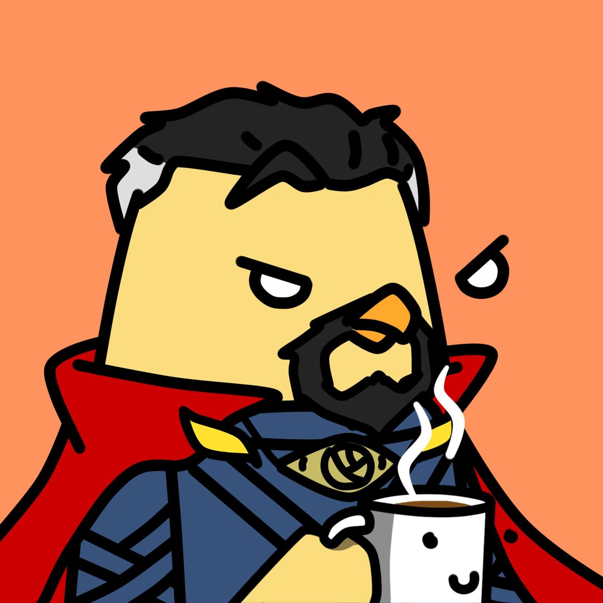 gm ☀️☕ 

I am Canary Doctor Strange. I am a sorcerer.
I foresee that today, someone will collect me.

While I wait, I’ll enjoy my coffee first...
☕xrp.cafe/nft/0008138827…