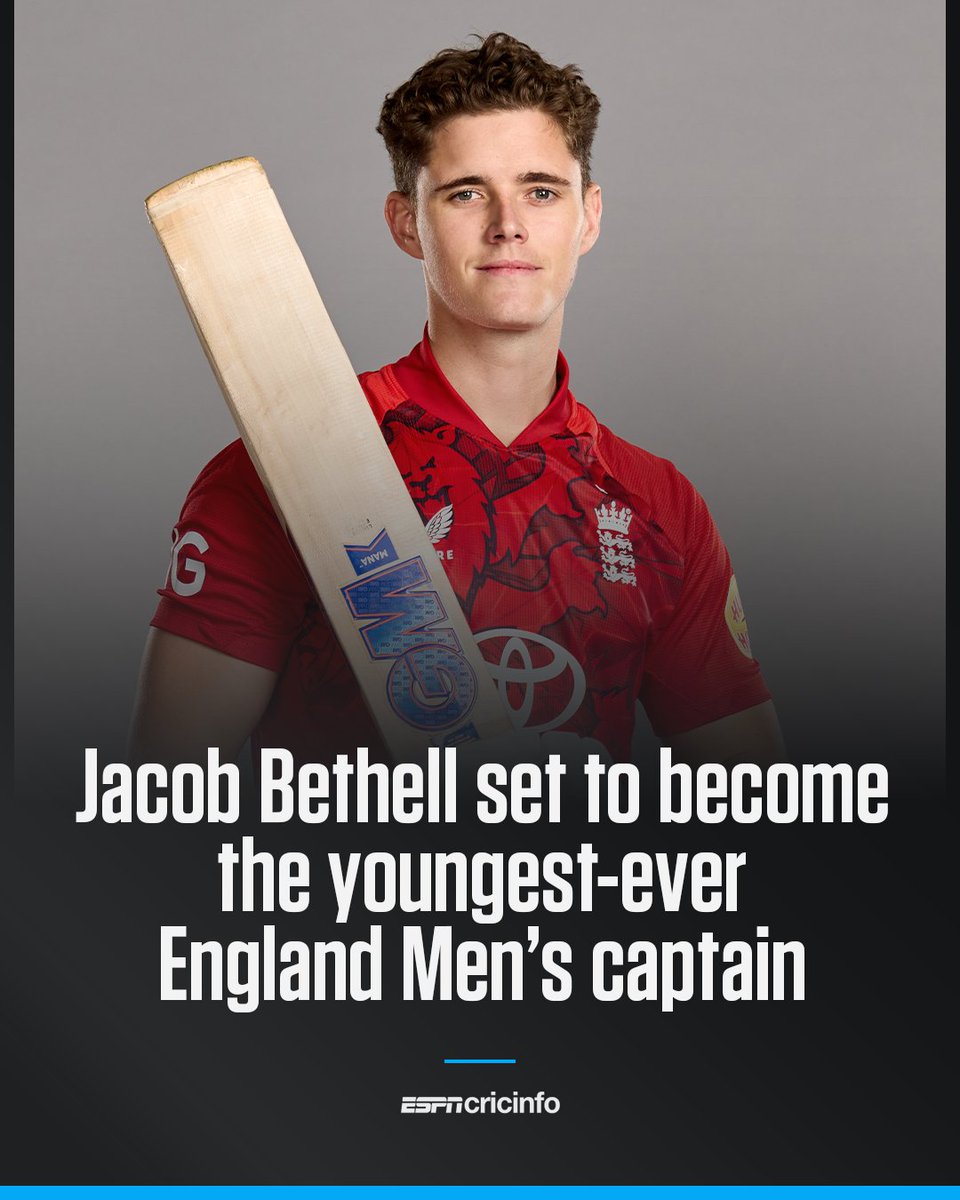 Jacob Bethell's rapid rise continues! The 21-year-old is set to become England Men's youngest-ever captain during the Ireland T20Is