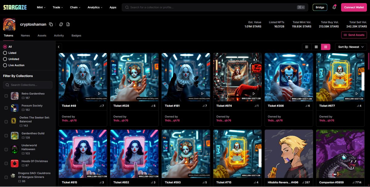 Congratulations to <a href="/CyptoShaman/">Crypto-Shaman 💀💩</a> 🥳🥳🥳🥳
The first to reach Eligibility Level 2!
This is a great example of how the points work: He holds 10 tickets in his wallet. 

The breakdown is: 
2 Black, 1 Blue, 2 Green, 2 Yellow, 2 Pink, 1 Red 

As listed in the attributes, the points of