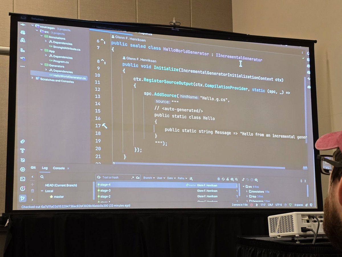 Meniouss's tweet image. Learning about code generators from @henriksen at #kcdc2025. Interesting talk, and would love to incorporate this at my job.