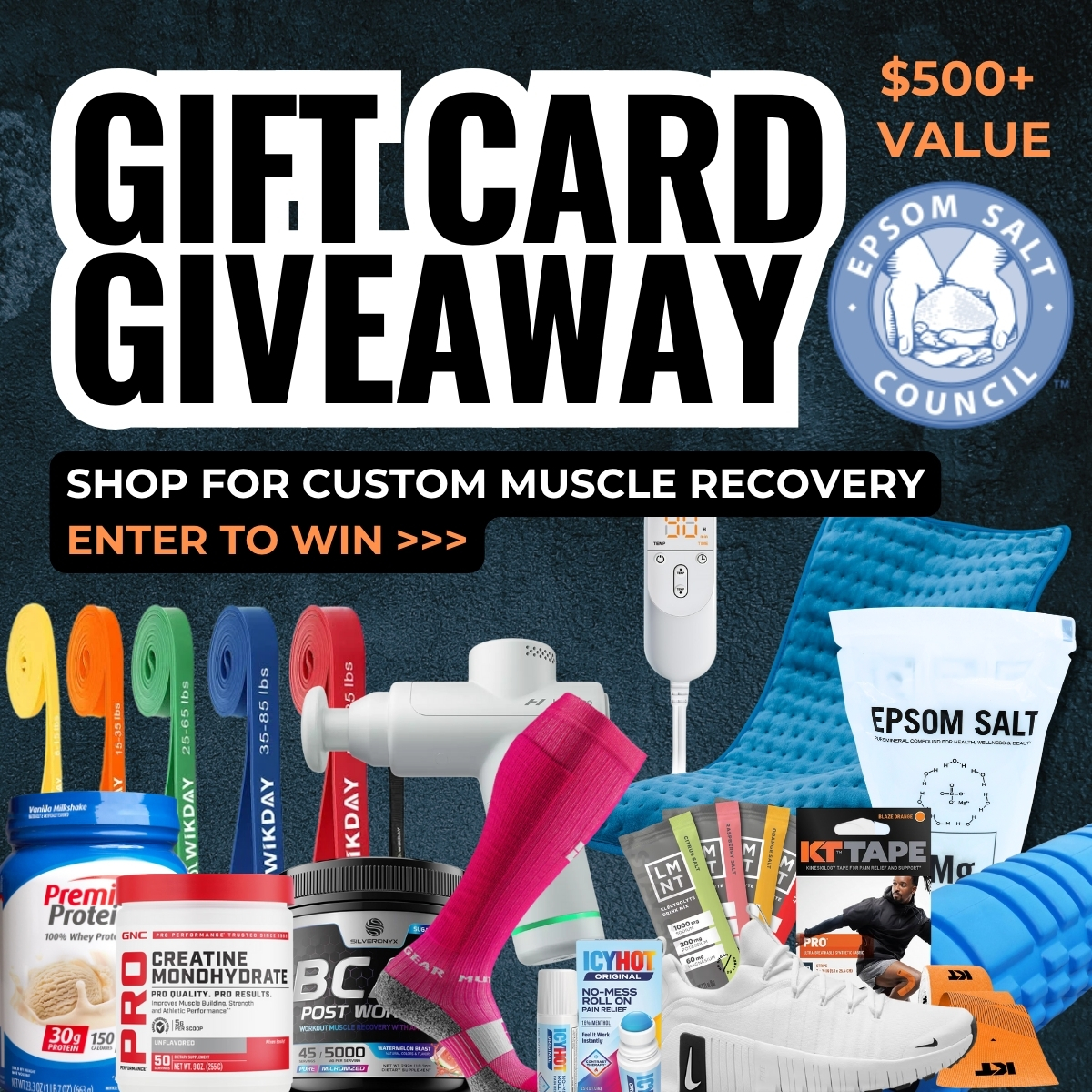 Our friends at The Epsom Salt Council are running an amazing gift card giveaway! Check it out and enter for a chance to win over $500+ in wellness gift cards for the ultimate muscle recovery regimen >>> zurl.co/FuuYx

Enter by August 31st! 👟💪🏼🛁🧂