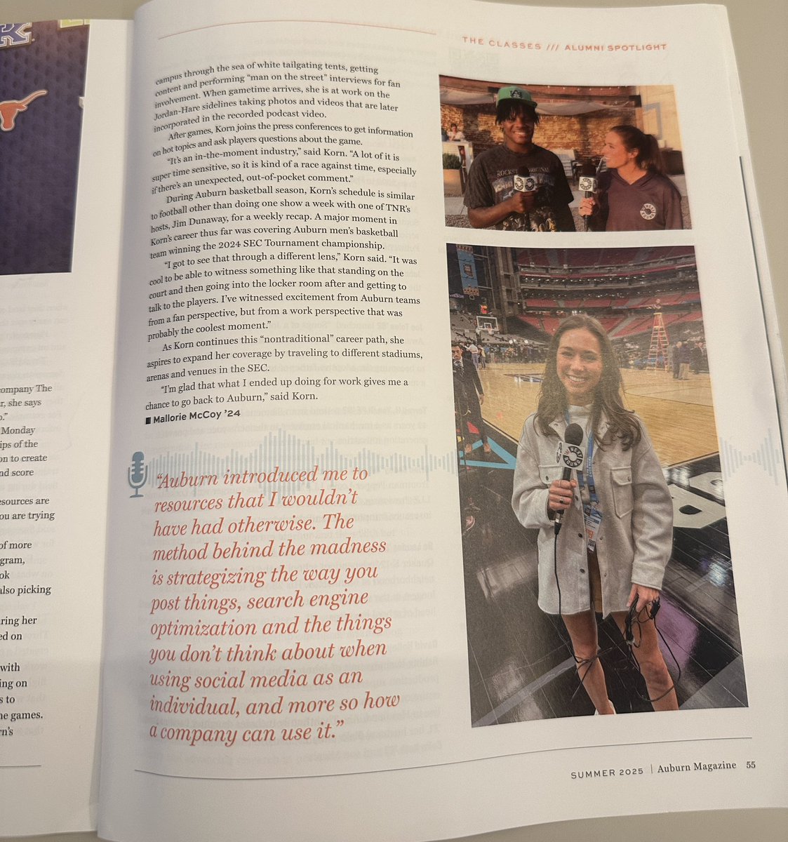 AUFAMILY's tweet photo. Great alumni spotlight on @TaylorKorn_ in the summer edition of Auburn Magazine - keep up the great work! 🦅 https://t.co/5qMSW88Nwg