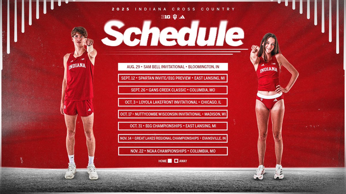 IndianaXCTF's tweet photo. The 2025 cross country schedule is here‼️ https://t.co/T5yHlz7b3X