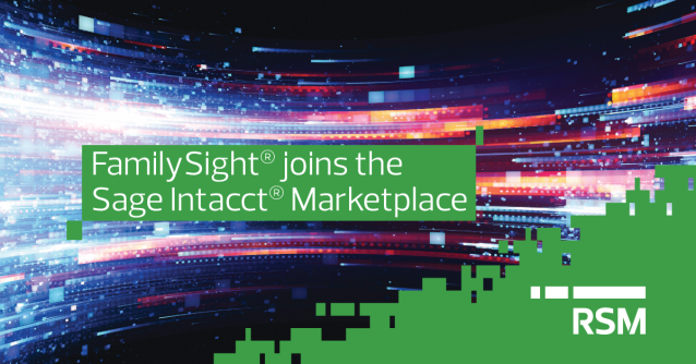 Mark_J_Sullivan's tweet photo. I’m excited to share that RSM’s proprietary FamilySight® platform is available on the Sage Intacct® Marketplace, reinforcing RSM’s commitment to digital innovation and tailored client solutions. https://t.co/r3Rlewr5n3 https://t.co/xyGfuCP3r2