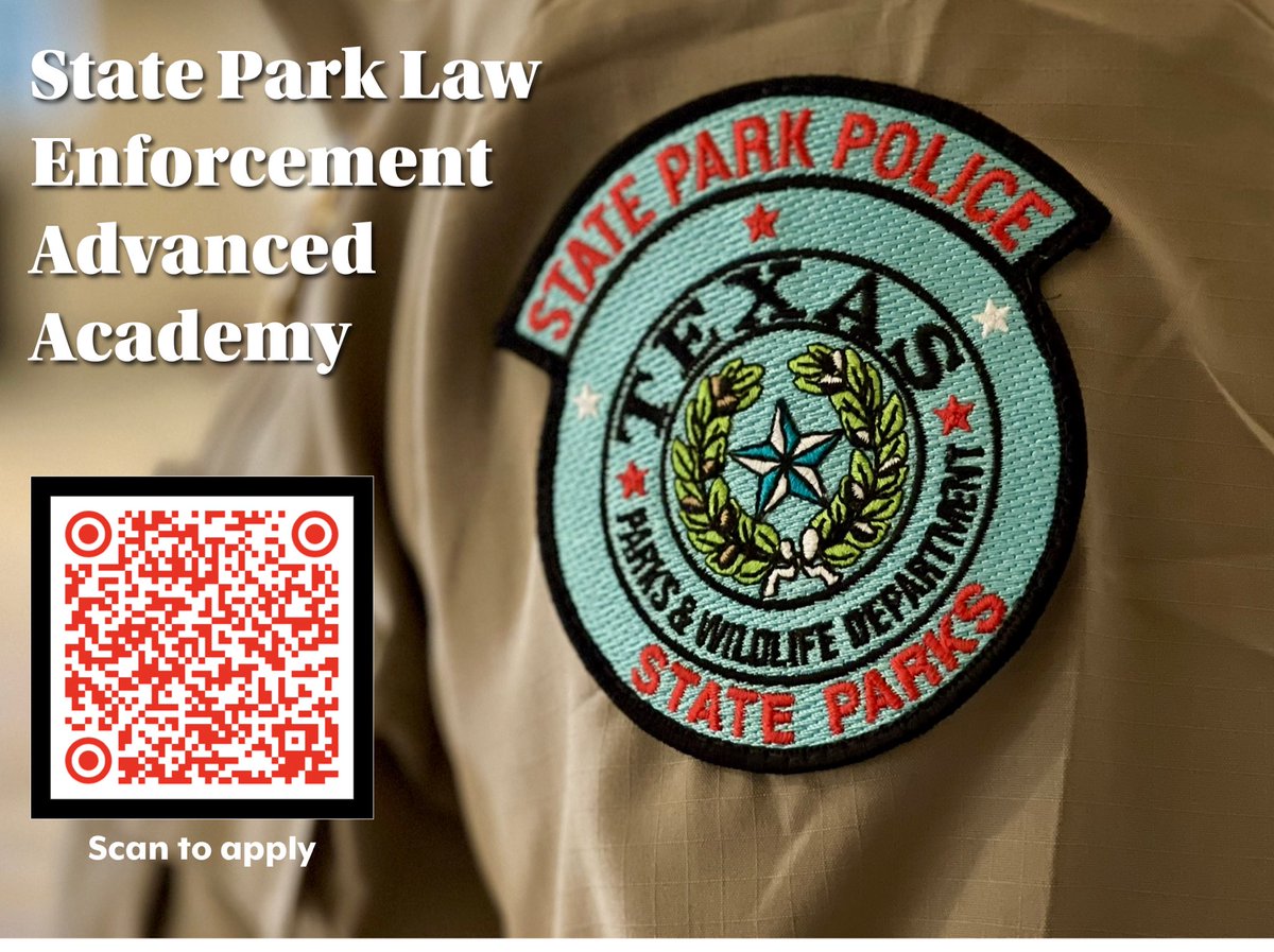 The deadline to submit an application for the 2026 State Park Law Enforcement Advanced Academy is today, Aug.15th, before midnight. 

Scan the QR code to access the application or visit capps.taleo.net/careersection/…

We appreciate your interest and extend best wishes to all applicants.