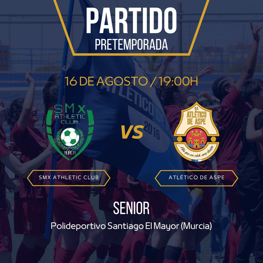 ⚽️ Mañana nuestras chicas del Senior juegan su primer partido de pretemporada 💪🏼

🆚 @smxathletic
🗓️ Sábado 16 de agosto 
⏰ 19:00 horas 
🏟️ Polideportivo Santiago El Mayor (Murcia)

¡𝐕𝐀𝐌𝐎𝐒 𝐀𝐃𝐀! 🚀💙