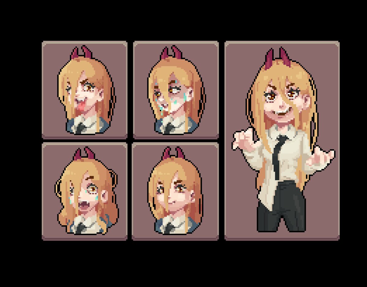 FEARprototype's tweet image. Pixel #Power from #ChainsawMan making silly faces 😏🪓