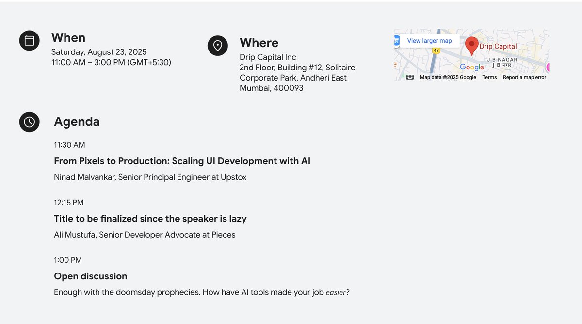 I am yet to submit my talk title, but the community wanted to publish the agenda, so I guess it's a win-win situation?

🤷‍♂️