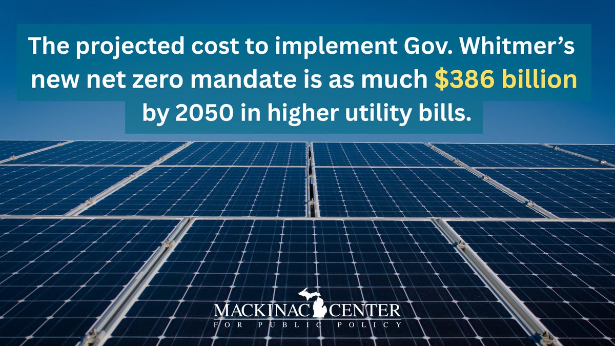 Get ready to pay a lot more for energy under Gov. Whitmer's new net zero mandate. Learn more ▶️mackinac.org/blog/2025/what…