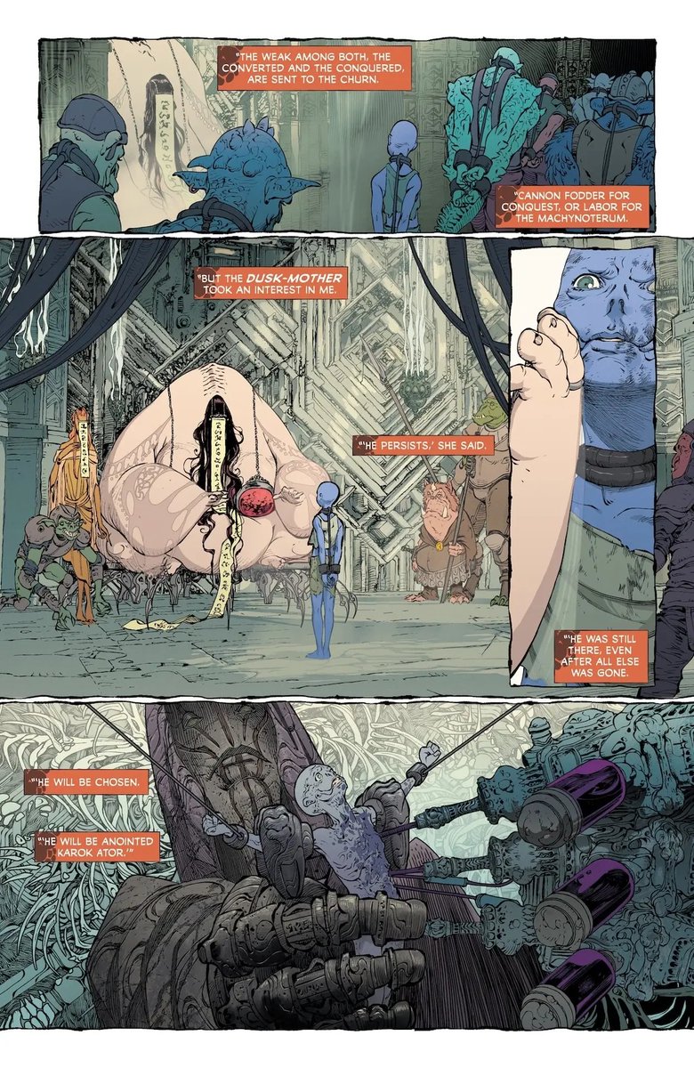 therightram's tweet image. Next week! The New Gods #9 is out Wednesday.

Written by Ram V
Art by @cagle_evan &amp;amp; @PyeParr
Colours by @FrancescoSegala
Letters by Tom Napolitano
Covers - @NimitMalavia, @derrickchewart &amp;amp; @NimitMalavia

What future will Earth hold for the New Gods as good &amp;amp; evil fight for Kamal?