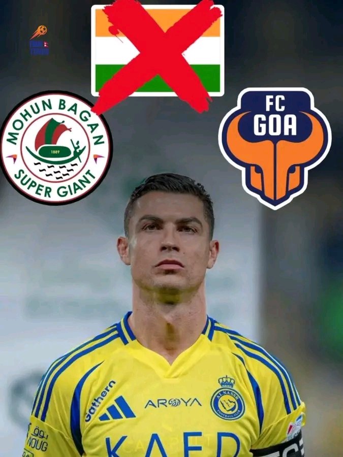hafezmostakim12's tweet image. Even if Al Nassr land in Mohun Bagan or FC Goa’s ACL 2 group, Cristiano Ronaldo won’t travel to India 🇮🇳❌ , his contract excludes away ACL 2 matches.

#FinalTouch #mohunbagan 
#highlights #FCGoa #IndianFootball ⚽🇮🇳