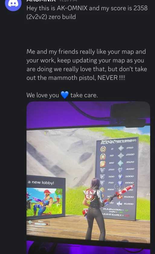 pharaohcm's tweet photo. Things like this is why we keep going in this space. @Fortnite @uefn_hub @FNCreate 

Hope the map can get more love by the community. 
https://t.co/nvoDXUrvqK https://t.co/OtMsqkgAfs
