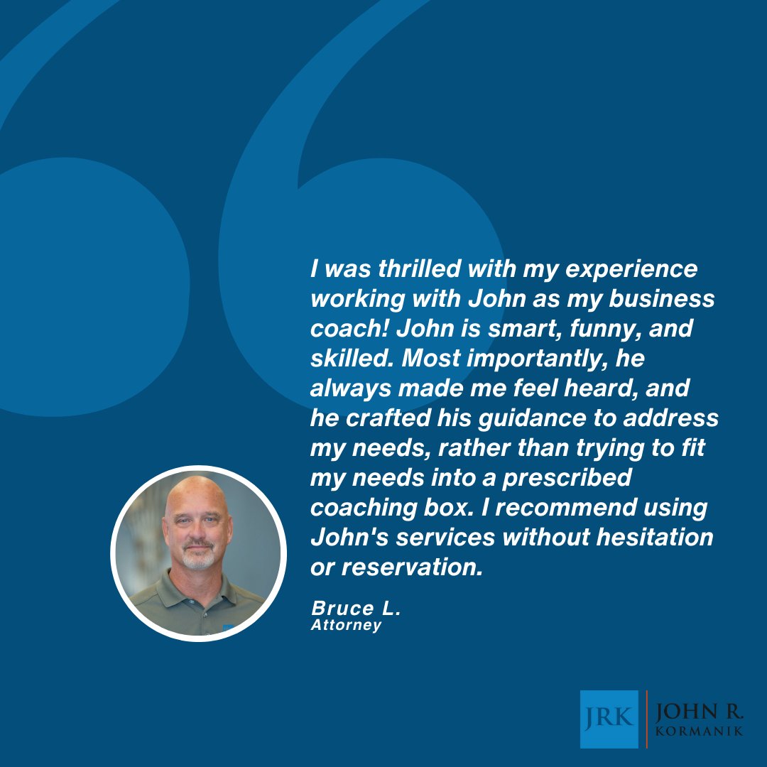 My clients are the best attorneys in their field. They increase revenue, master their time and focus, and improve performance while enjoying more free time and suffering less burnout. You can too. heyor.ca/sEZlXx 

#attorney #attorneycoach