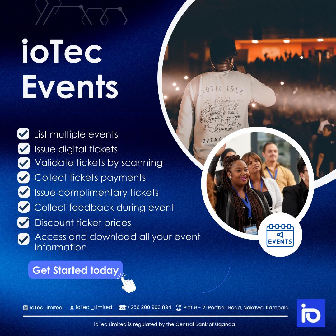 ioTec Events is a platform that enables you to seamlessly manage your events. It gives you the flexibility to create multiple events, issue digital tickets and gather feedback from participants. 

To get started, visit iotec.io #ticketing