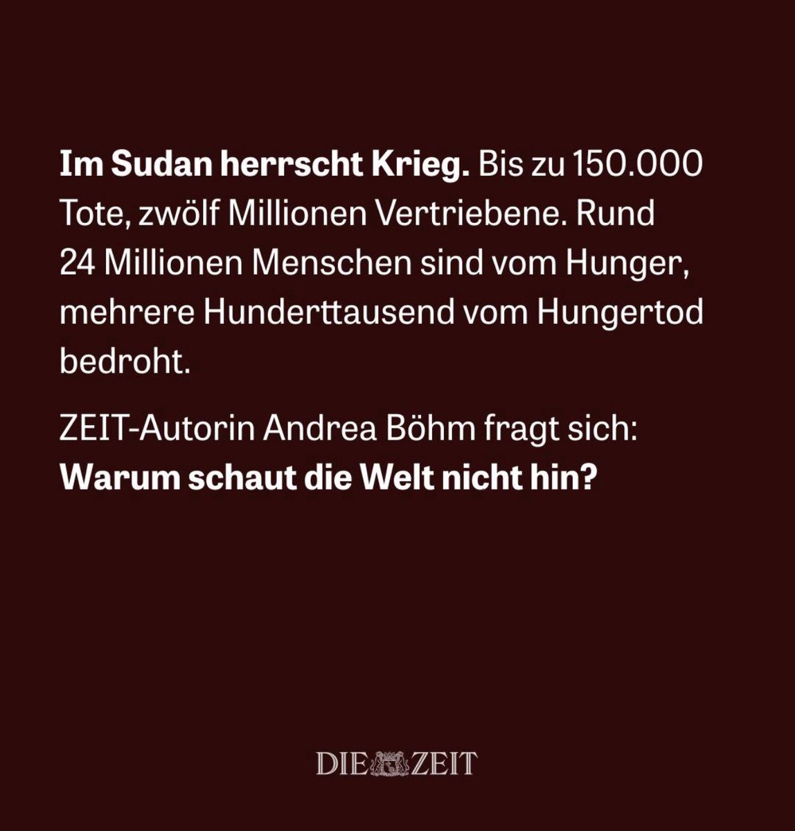In Gaza wird Empörung zur globalen Währung – getragen von Bildern, die sich nahtlos in die moralischen Erzählungen des Westens einfügen. Der Sudan hingegen liegt jenseits dieser Erzählungen: Hunderttausende Tote, Millionen Vertriebene, Millionen am Rand des Hungertods – und doch