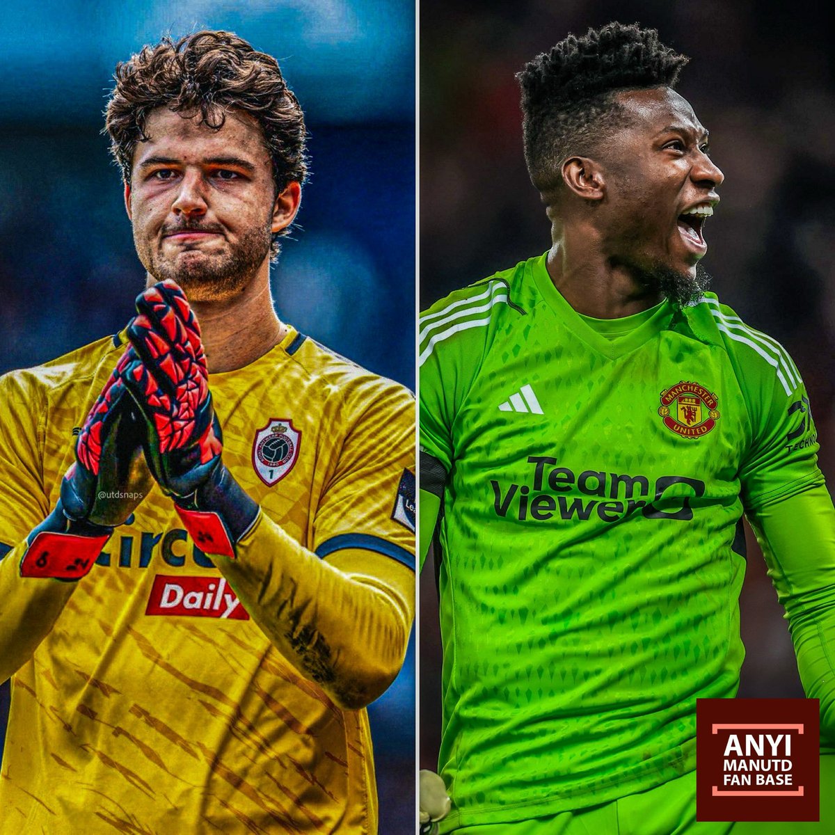 Anyimanutd's tweet photo. Andre Onana vs Senne Lammens 2024-2025 season data.

André Onana (Manchester United)
 * Matches Played: 34 (Premier League)
 * Clean Sheets: 9
 * Goals Conceded: 44
 * Save Percentage: 67.2%
 * Penalty Saves: 1 out of 4 faced
 * Goals Prevented: 0.53

-Strengths based on stats: Onana is known for his excellent passing and ball distribution. His "Long ball accuracy" is a key metric, and he is often involved in Manchester United's build-up play. He attempts a high volume of passes, showcasing his role as a "sweeper-keeper."

-Weaknesses based on stats: His "Save percentage" and "Clean sheet percentage" are below the average for top-tier goalkeepers, and he has a higher number of "Errors leading to a goal." This reinforces the public criticism he has received regarding his shot-stopping consistency.

Senne Lammens (Royal Antwerp)
 * Matches Played: 30 (Belgian Pro League)
 * Clean Sheets: 7
 * Goals Conceded: 32
 * Save Percentage: 81.4%
 * Penalty Saves: 4 out of 6 faced
 * Goals Prevented: +0.50 (Post-Shot Expected Goals - Goals Against)

-Strengths based on stats: Lammens' statistics highlight his superb shot-stopping ability. His "Save Percentage" is remarkably high, and he is particularly adept at saving penalties. His high percentile for "Crosses Stopped" suggests he is very commanding in his box.

-Weaknesses based on stats: As a younger goalkeeper, his distribution and "long ball accuracy" are not yet at the same elite level as Onana. His experience is also limited to the Belgian league and not the top-tier European competition.
#MUFC