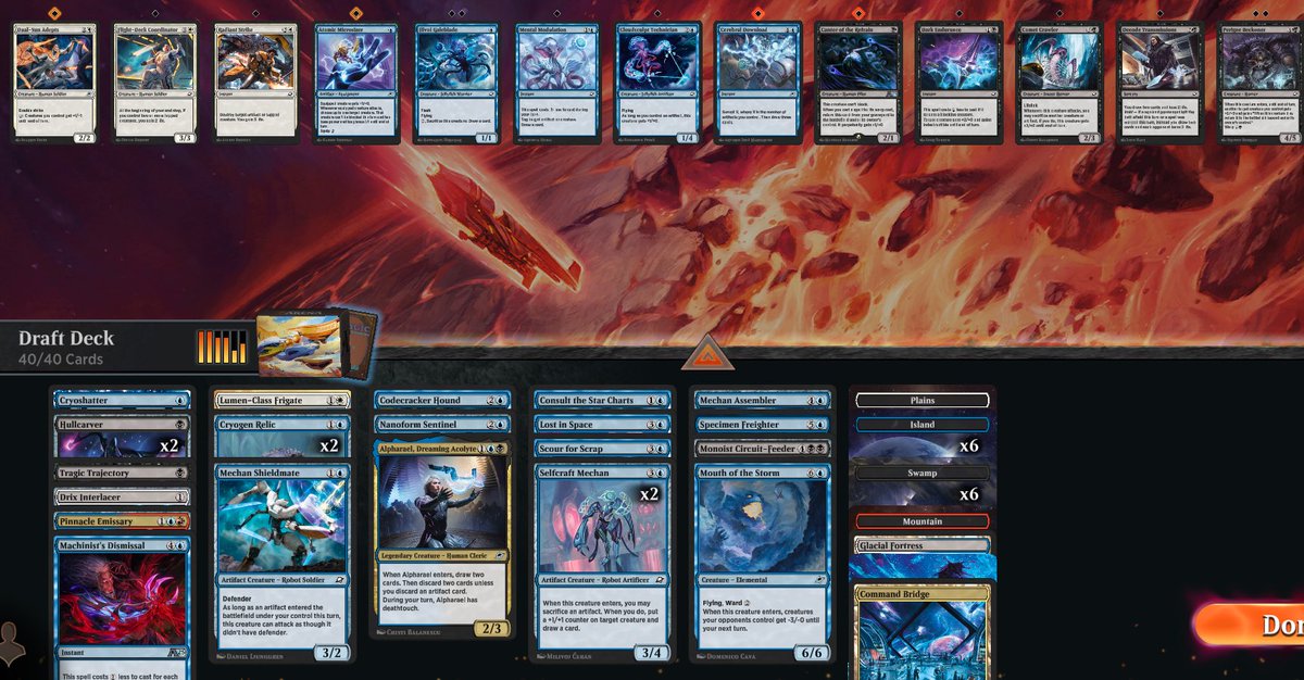 CommanderSUCKS's tweet image. Yes, that is 1 dead quantum riddler and another one that got lost in space. This deck is illegal