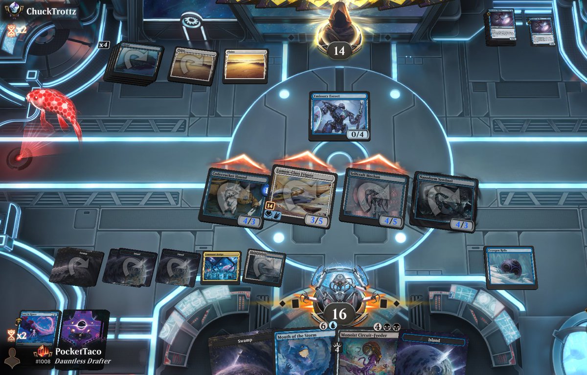 CommanderSUCKS's tweet image. Yes, that is 1 dead quantum riddler and another one that got lost in space. This deck is illegal