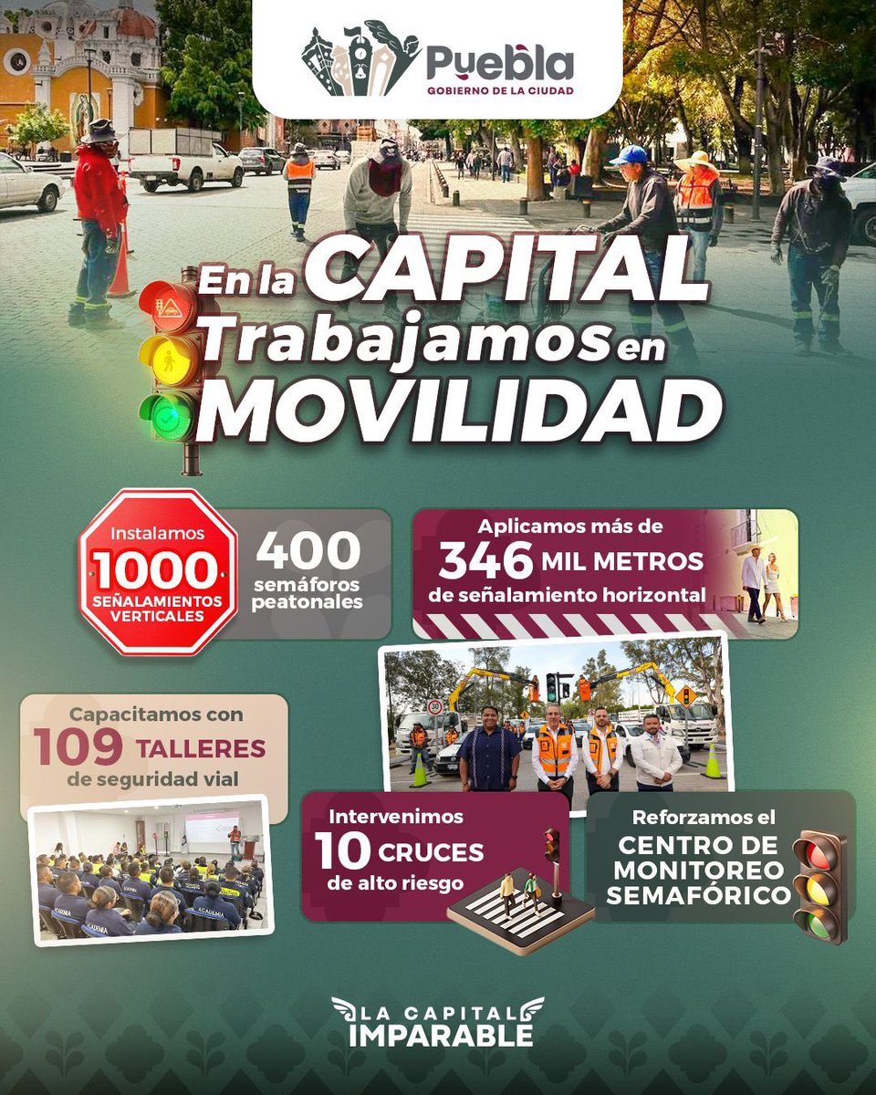 🚦🚍 Trasladarse en #Puebla debe ser más seguro y ágil.

En #LaCapitalImparable🪽trabajamos por una movilidad que conecte a las y los poblanos.