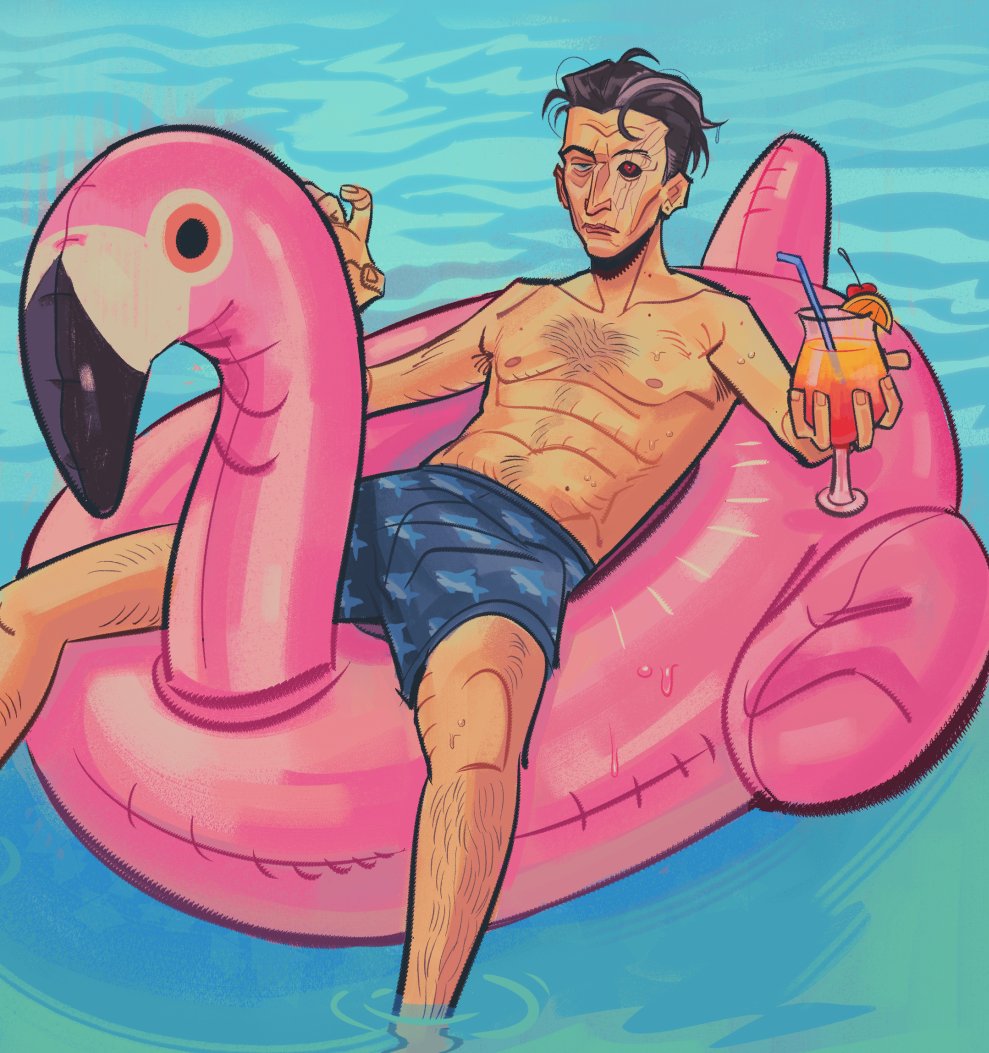 skunkeys's tweet image. a very late day 8: flamingo! 🦩