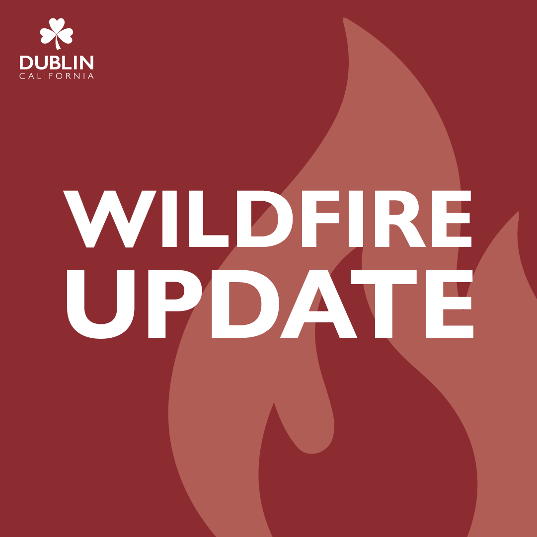 DublinCAPolice's tweet photo. Alameda County Fire Department has reported that forward progress of the fire burning north of Dublin has stopped, but is not entirely contained.  The fire has reportedly burned 118 acres.  More information will follow. https://t.co/IUERJH1w20