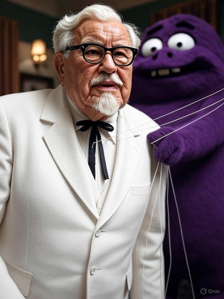 Hitthesurf (@hitthesurf) on Twitter photo <a href="/HustleBitch_/">HustleBitch</a> Colonel Sanders leaked the Cracker Barrel psyop… but everyone knows Grimace is the real puppet master. <a href="/HustleBitch_/">HustleBitch</a> Colonel Sanders leaked the Cracker Barrel psyop… but everyone knows Grimace is the real puppet master.