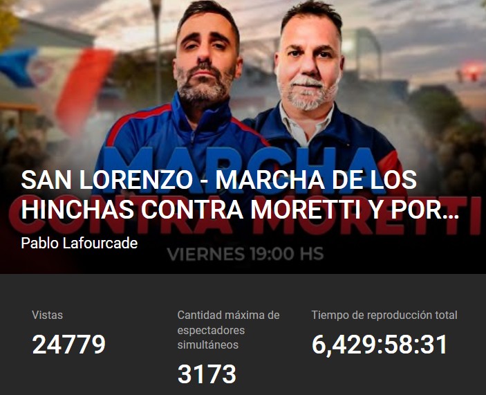 Muchas gracias por elegir a Manija Azulgrana para seguir la marcha en San Lorenzo en contra del regreso de Moretti y pidiendo elecciones en el club. Mucha más gente en Av. La Plata que las últimas veces.
youtube.com/live/BCdULzqWP…