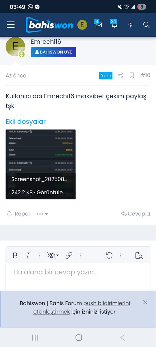 Kullanıcı adı Emrechi16 çekim paylaş