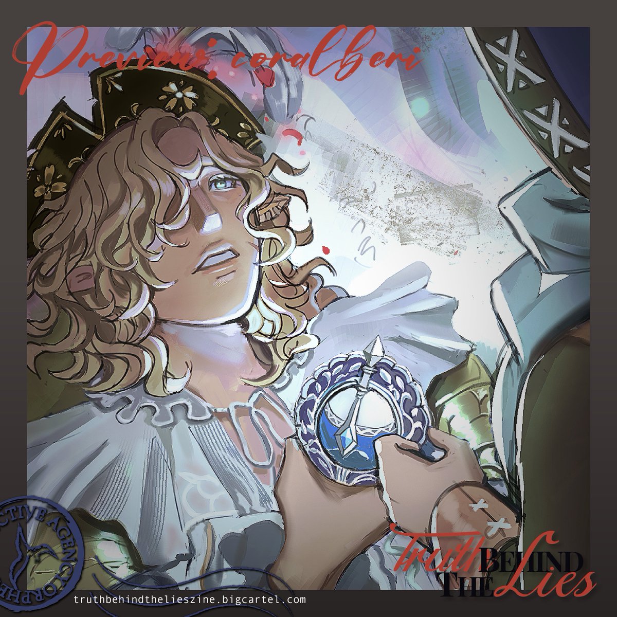 TandIZineIDV's tweet photo. Still deciding whether or not take the plunge on Truth Behind the Lies? Check out these previews for the stellar pieces within the zine! (2/9)

1- @coralberi 2- @cucumbersouffle 3- @/davolish 4- @Evaneris https://t.co/U3jGMYaMGq
