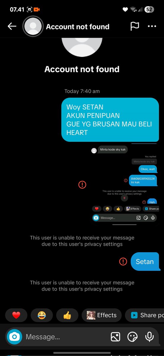 lilchizu2's tweet photo. !!PENIPUAN!!
Hallo guys..yg main sky..
Hati-hati yang mau beli heart sama ial di toko ini, penipuan yaaa ini 🤗🤗
Gue salah satu korbannya, 20k gue ilang...vt nya terlihat meyakinkan 
Salah gue juga ga terlalu aware :)
Astagfirullah
#skychildernofthelight 
#skykids #skyindonesia https://t.co/BcojFDtKlT