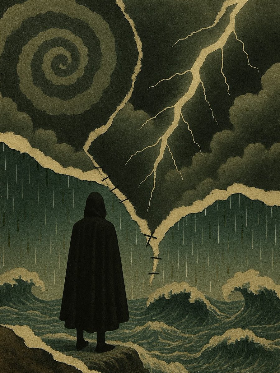 xactoart's tweet photo. 🌩️ “He called the storm down like memory—
wet, loud, relentless.
Thunder stitched the sky while his cloak soaked in silence.” https://t.co/PrWy46xkm0