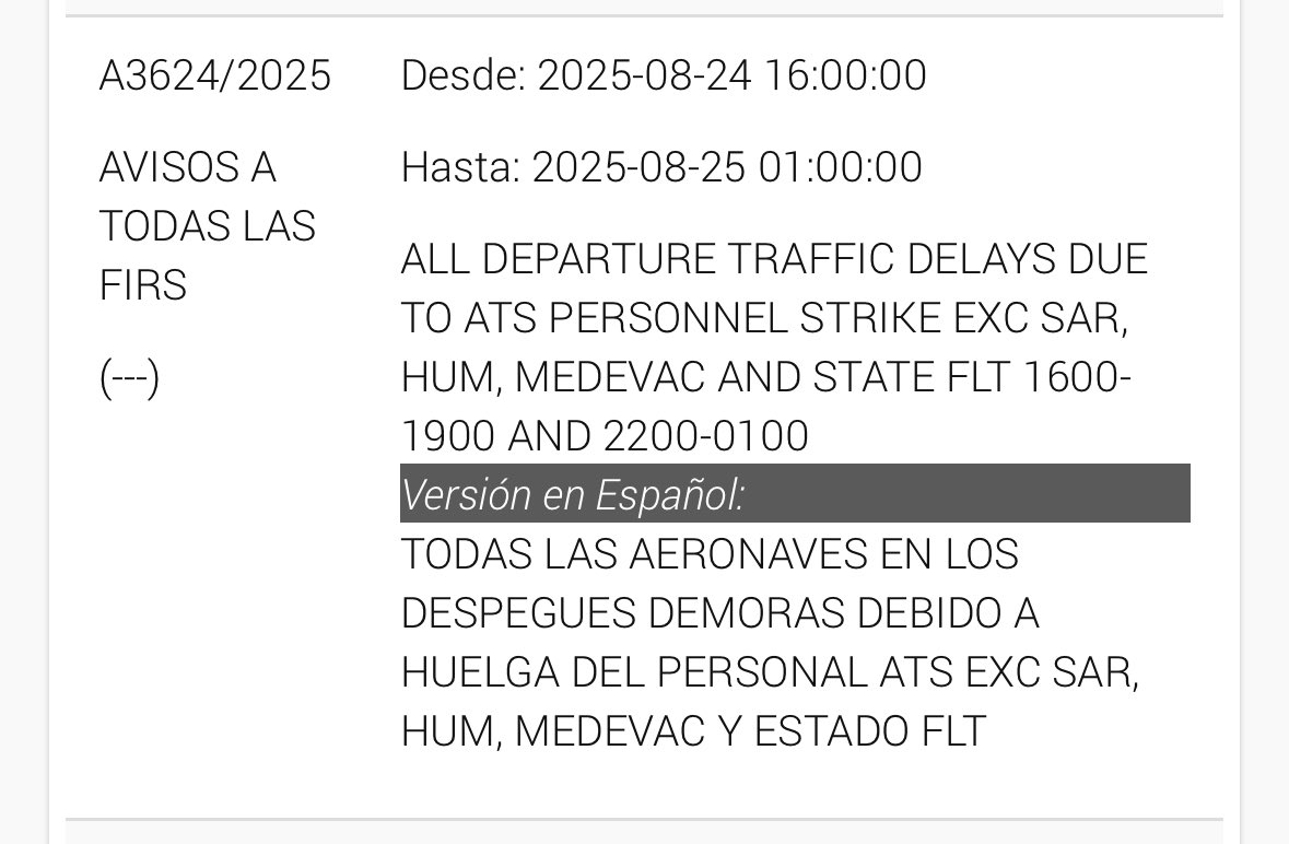 BairesControl's tweet photo. @Aerolineas_AR Domingo 24/08 siguen… https://t.co/dI6yTft529